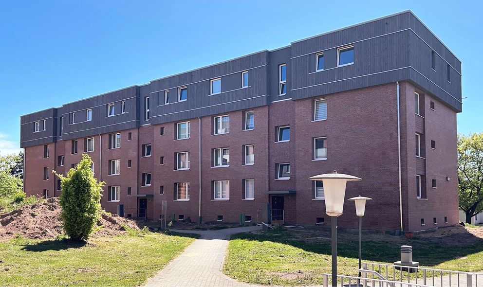 Foto aufgestocktes Gebäude in der Goerdelerstraße in Lohbrügge.