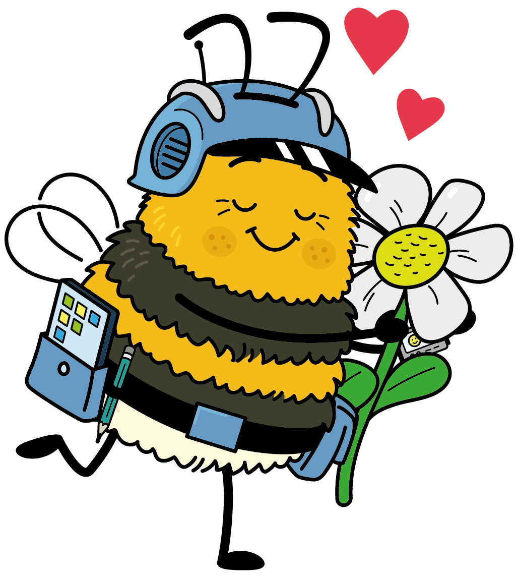 llustration der Hummel Billie – Maskottchen der Bergedorf-Bille